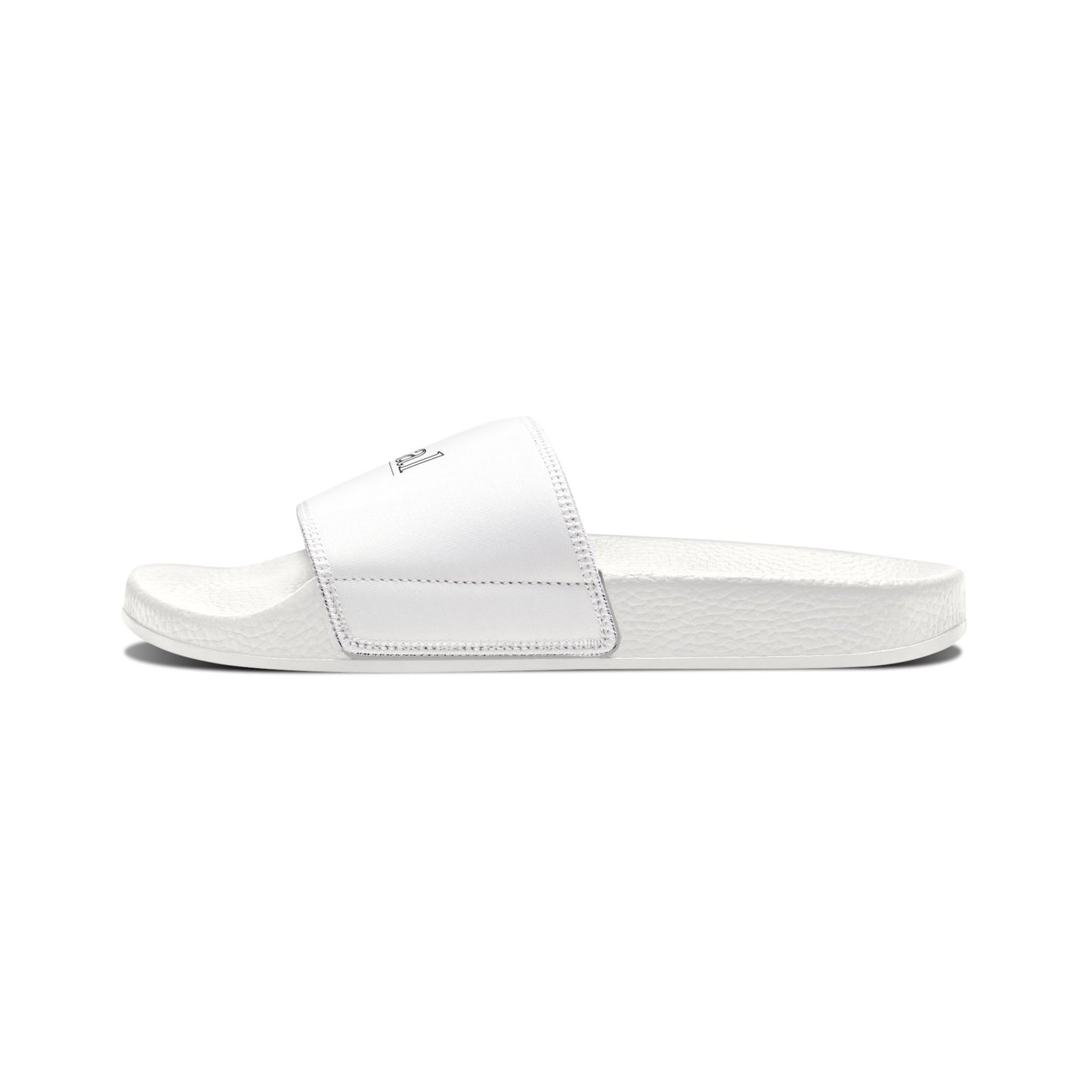 Men's White Slide Sandals — ‘Optimal’ Logo Removable Strap Comfortable Pool Slides