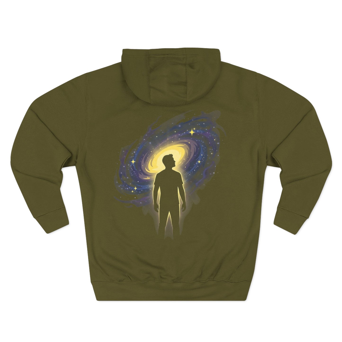 Optimal Hoodie — Cosmic Glow Human Graphic Fleece Hoodie