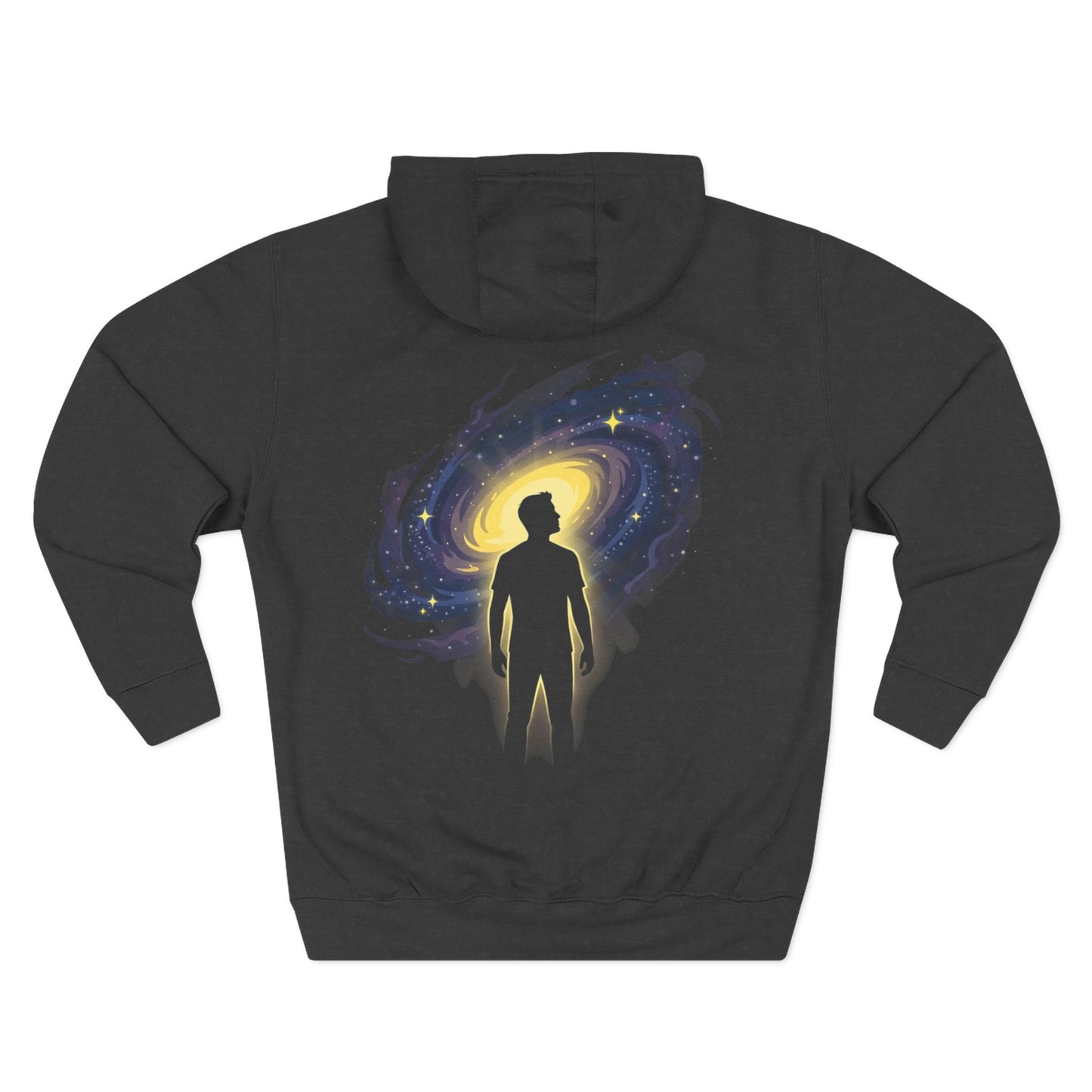 Optimal Hoodie — Cosmic Glow Human Graphic Fleece Hoodie