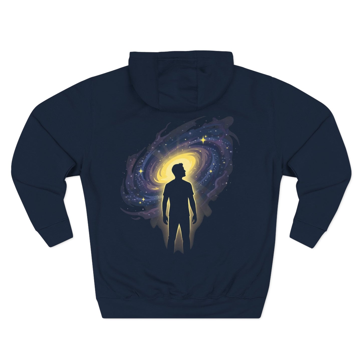 Optimal Hoodie — Cosmic Glow Human Graphic Fleece Hoodie