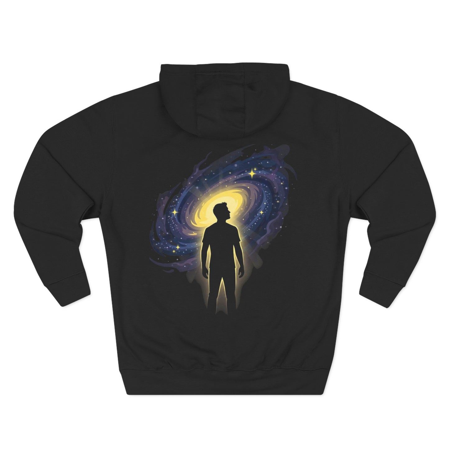 Optimal Hoodie — Cosmic Glow Human Graphic Fleece Hoodie