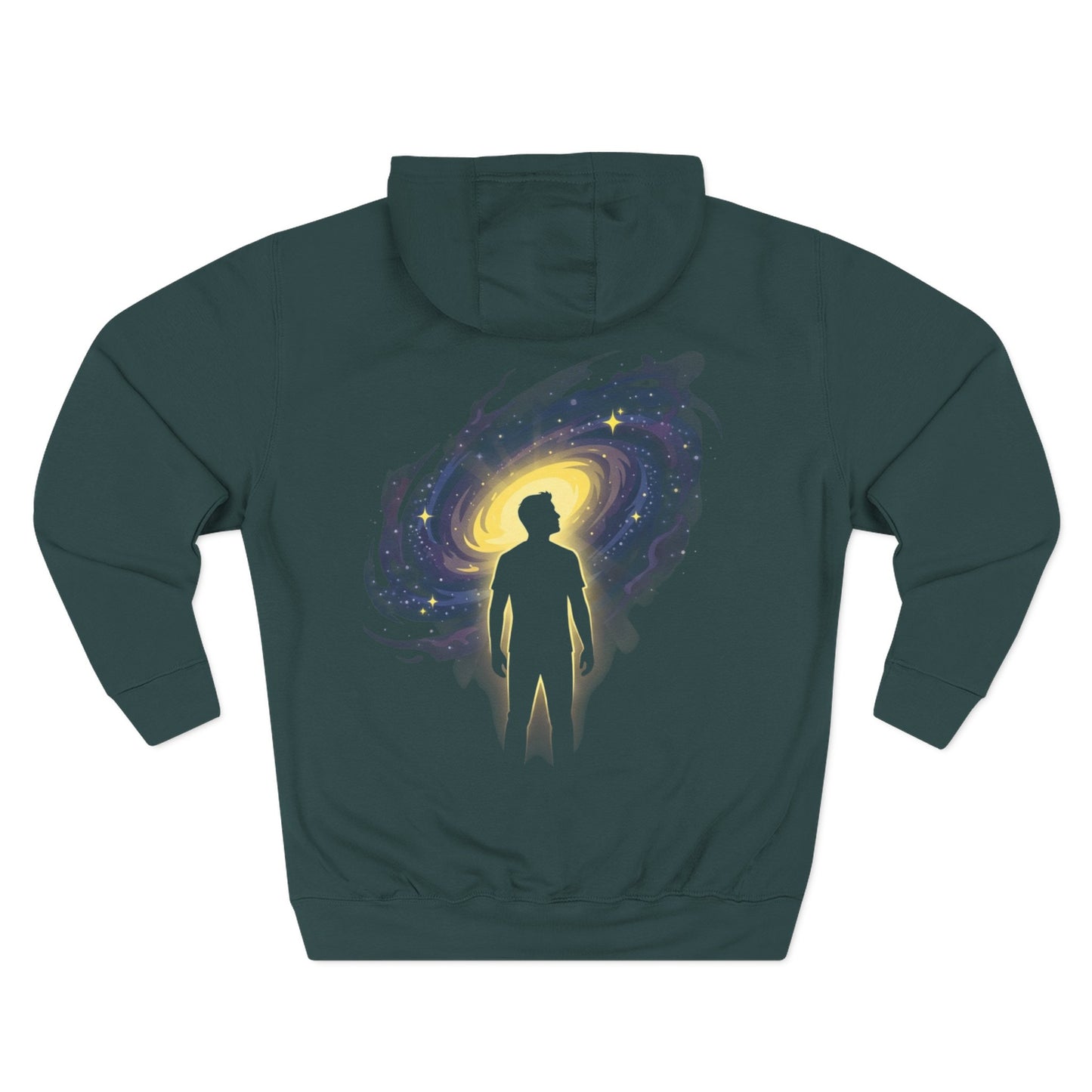 Optimal Hoodie — Cosmic Glow Human Graphic Fleece Hoodie