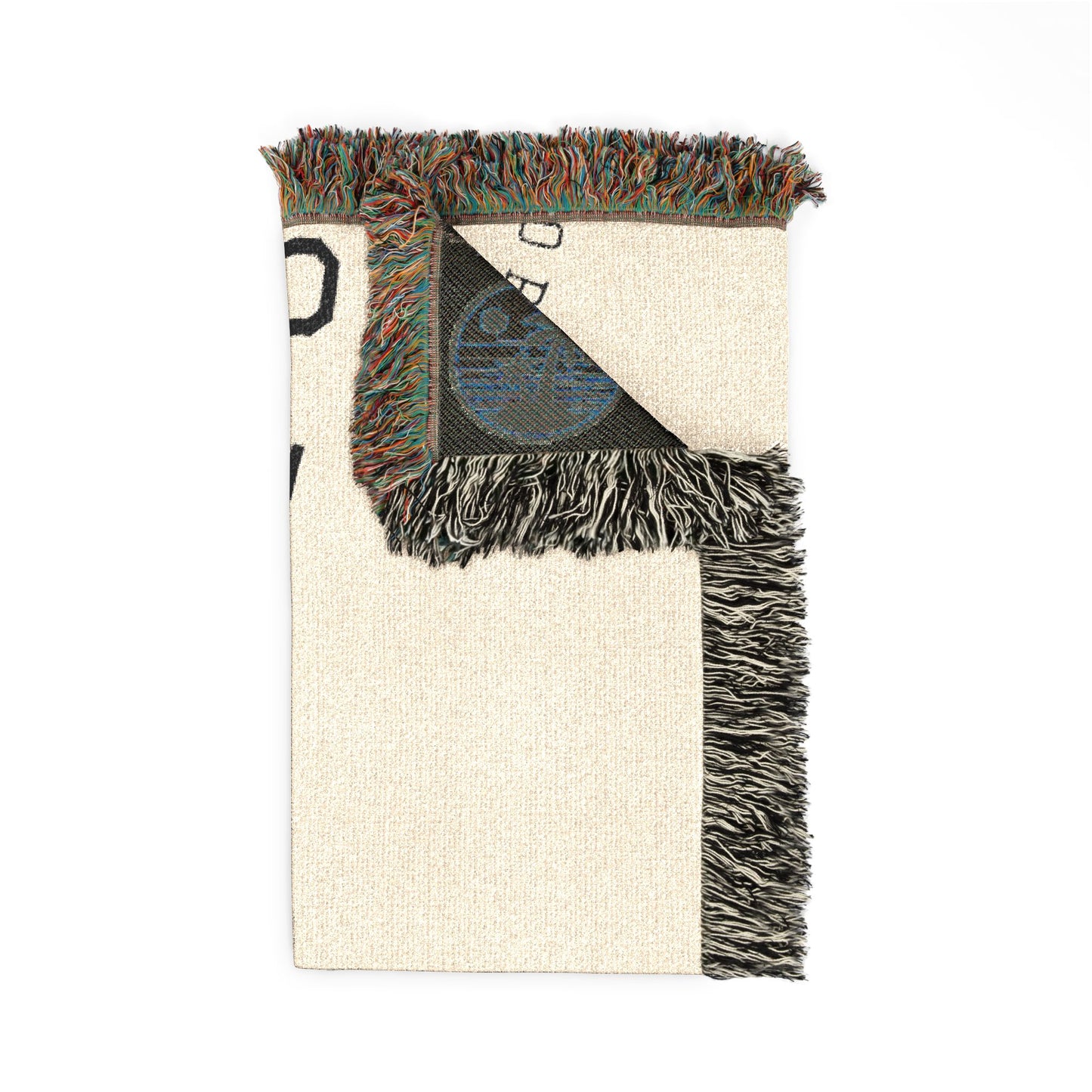 Woven Blanket — ‘Optimal’ Text Pattern Cozy Throw