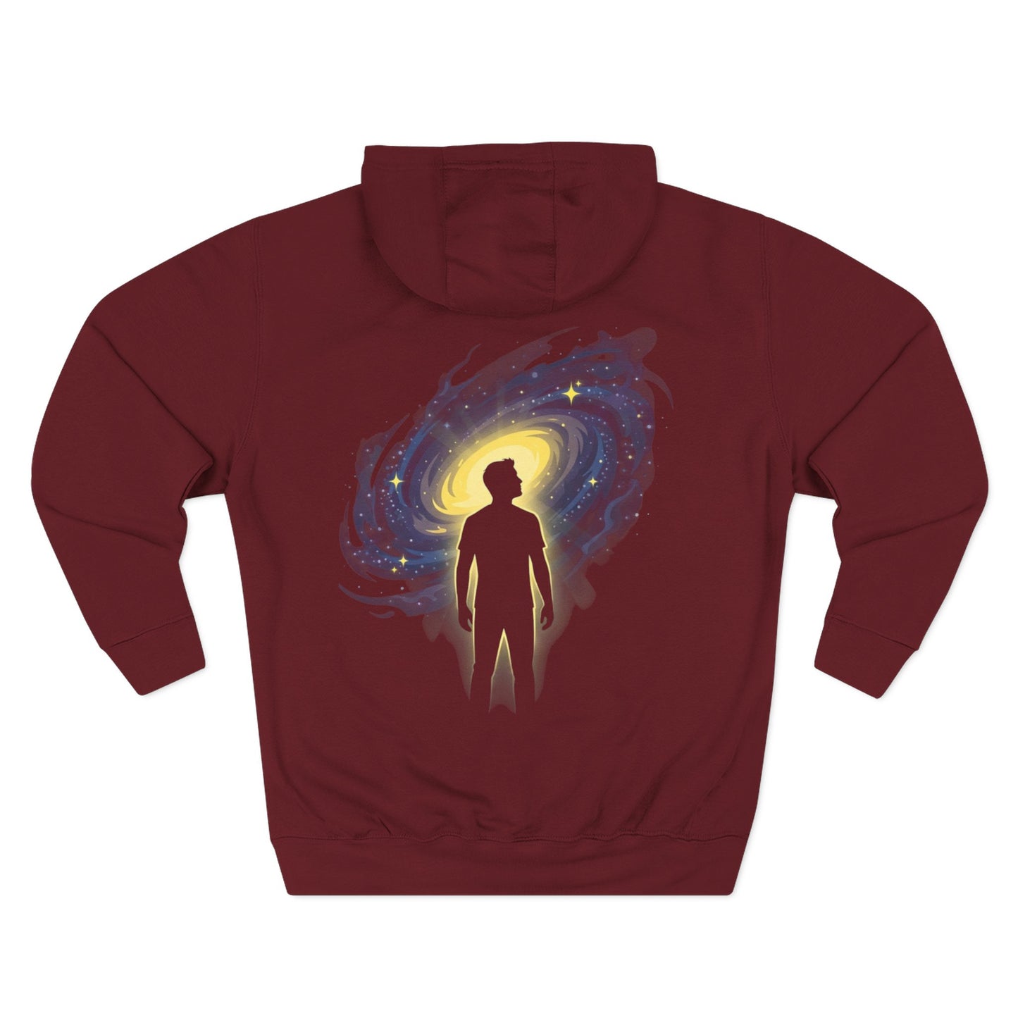 Optimal Hoodie — Cosmic Glow Human Graphic Fleece Hoodie